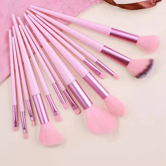 13 Pieces Soft Fluffy Makeup Brush Set– Complete Pink Makeup Brush Kit