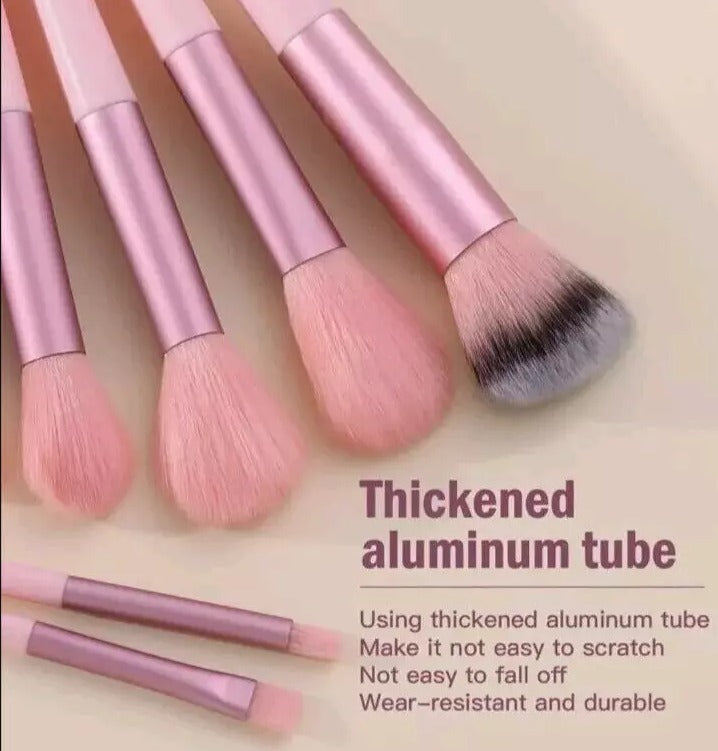 13 Pieces Soft Fluffy Makeup Brush Set– Complete Pink Makeup Brush Kit
