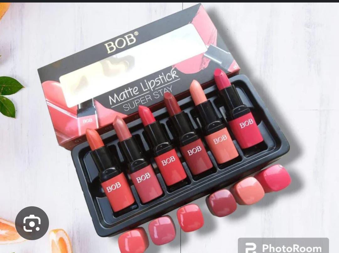 BOB Lipstick Sets-pack of 6 Sets – Multi-Shade Matte Lip Collection
